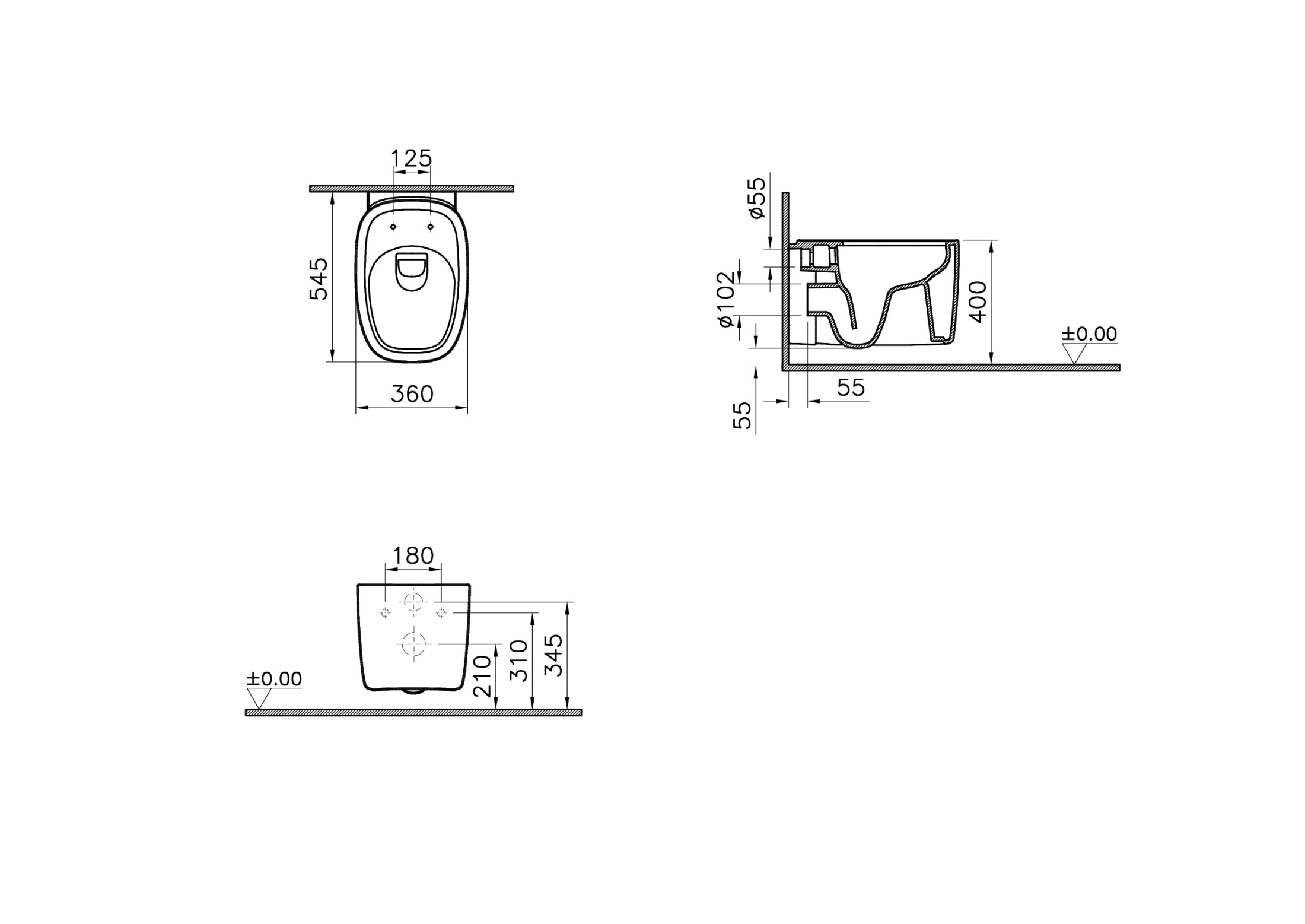 Подвесной безободковый унитаз Plural Rim-Ex, цвет Матовый Белый Подвесной безободковый унитаз Plural Rim-Ex, цвет Матовый Белый