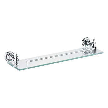 Полка стеклянная 1-ярусная, RG1119 Rose, Хром