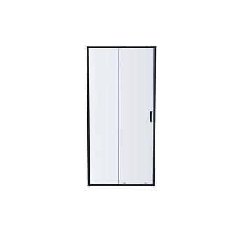 AQ ARI RA 10020BL Душевая дверь двухэлементная, раздвижная1000x2000 профиль черный, стекло прозрачное