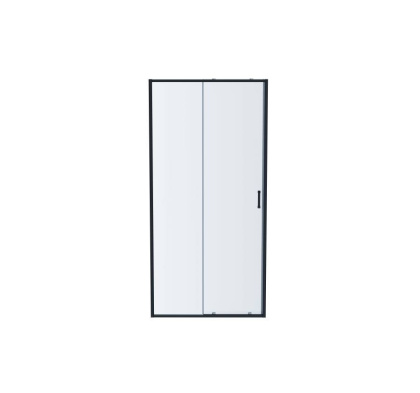 AQ ARI RA 10020BL Душевая дверь двухэлементная, раздвижная1000x2000 профиль черный, стекло прозрачное
