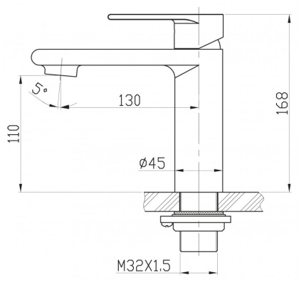 NOVA Смеситель на раковину, нержавеющая сталь NOV-LVM-IN NOVA Смеситель на раковину, нержавеющая сталь NOV-LVM-IN