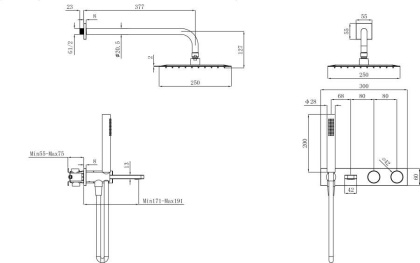 Душевой комплект Creto Passion CR-SET-PassionBM матовый черный Душевой комплект Creto Passion CR-SET-PassionBM матовый черный