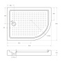 Акриловый поддон CEZARES TRAY-A-RH-120/100-550-15-W-L