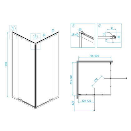 Душевой уголок RGW PA-38, RGW 06083888-11