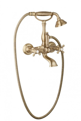 GOLF-VD-01-M Смеситель для ванны с ручным душем Исполнение: Хром, Ручки: Хром 