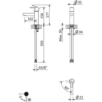 LEAF-LSM1-01-W0 Смеситель для раковины однорычажный, без донного клапана, исполнение хром LEAF-LSM1-01-W0 Смеситель для раковины однорычажный, без донного клапана, исполнение хром