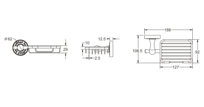 Мыльница, RG1004Q Rose, Бронза Мыльница, RG1004Q Rose, Бронза