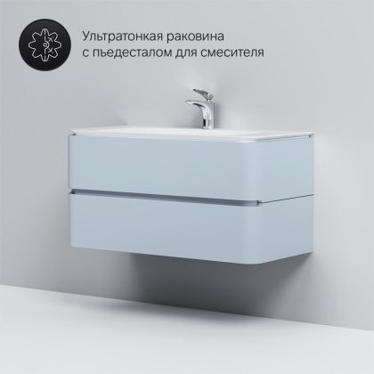 M30FHX1002BG Sensation, База под раковину, подвесная, 100 см, ящики, светло-голубой, глянцевая, шт