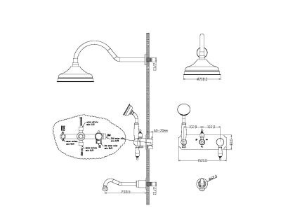 Смеситель для ванны, встроенный Tradizionale NERO