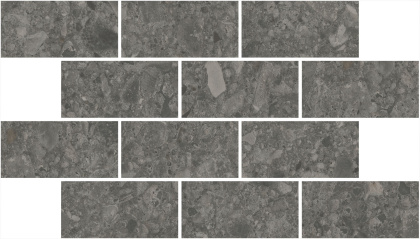 Декор Чеппо ди Гре мозаичный антрацит матовый обрезной 34,6x20x0,9