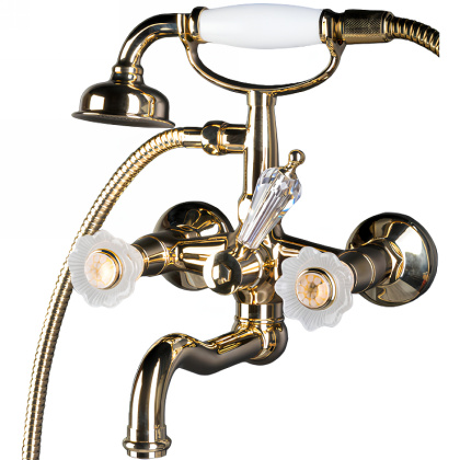 Смеситель для ванны(душевой комплект), Camelia золото