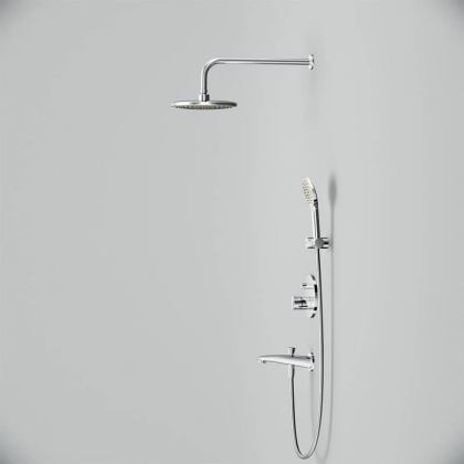 FP85A10020 X-Joy TouchReel, набор: Нажимной Смеситель д/в/душа, верхний душ 220 мм, держатель д/верхн.ду