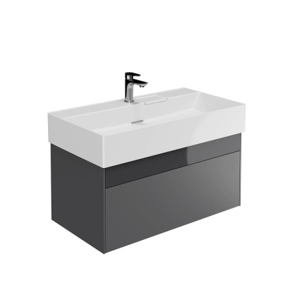 Тумба LOGICA подвесная 2 ящика 90 см, стальной серый Тумба LOGICA подвесная 2 ящика 90 см, стальной серый