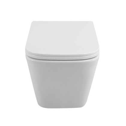 DUE Чаша унитаза подвесного c креплением и сиденьем дюропласт soft close BB3103CHR/SC