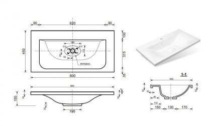 Вкладыш к раковине "Бали" Вкладыш к раковине "Бали"