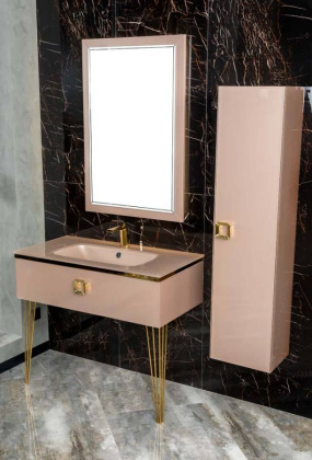 Столешница стекло 100см моноблок Пыльная Роза