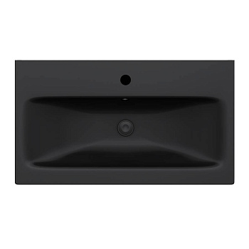 M90WCC0752BM GEM, Раковина мебельная, керамическая, 75 см, встроенная, цвет: Черный матовый M90WCC0752BM GEM, Раковина мебельная, керамическая, 75 см, встроенная, цвет: Черный матовый