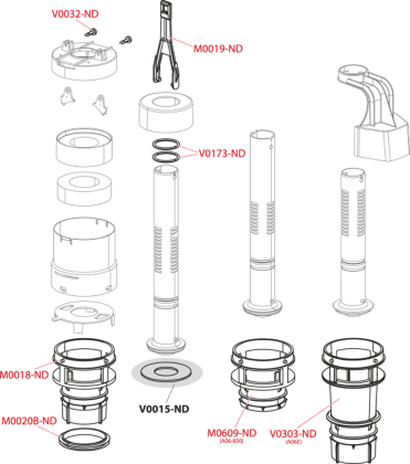 Сливной механизм для сниженных скрытых систем инсталляции, высота 850 мм