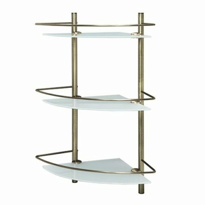 Полка стеклянная тройная, 30,5х61х30,5 см, цвет золото, K-3533