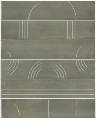 Панно Мажорель зелёный глянцевый (из 6 частей 6х28,5) 36x28,5x1