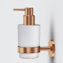 Стеклянный диспенсер для жидкого мыла с настенным держателем, розовое золото A85A36944