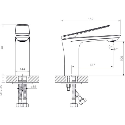 Смеситель для умывальника RUSH Bering (BE5535-11)