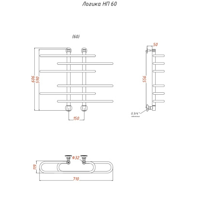 Полотенцесушитель Логика НП 60*60 (ЛЦ9) Полотенцесушитель Логика НП 60*60 (ЛЦ9)