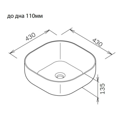M8FWCC30430BM Func Раковина накладная, квадрат, 43 см, цвет черный матовый