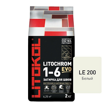 Затирка цементная LITOCHROM 1-6 EVO LE.200 белый 2кг Затирка цементная LITOCHROM 1-6 EVO LE.200 белый 2кг