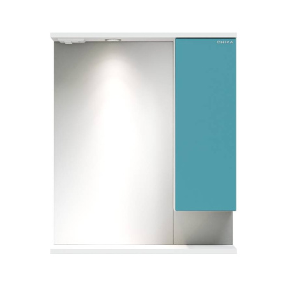 Шкаф-зеркало Onika Марви 60 бирюза, правый, с подсветкой Шкаф-зеркало Onika Марви 60 бирюза, правый, с подсветкой