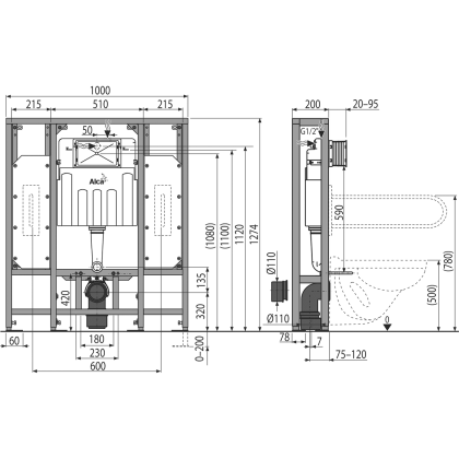 Скрытая система инсталляции для сухой установки (в пространство) – для людей с ограниченными физическими возможностями 