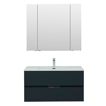 Мебель для ванной Aquanet Алвита New 100 2 ящика, антрацит Мебель для ванной Aquanet Алвита New 100 2 ящика, антрацит