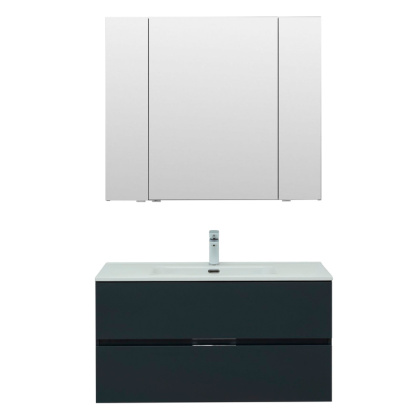 Мебель для ванной Aquanet Алвита New 100 2 ящика, антрацит Мебель для ванной Aquanet Алвита New 100 2 ящика, антрацит