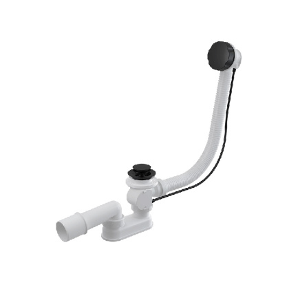 Сифон для ванны автомат комплект, черный-мат Сифон для ванны автомат комплект, черный-мат