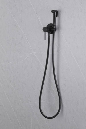 Смеситель ABBER Wasser Kreis AF8125B с гигиеническим душем, черный матовый Смеситель ABBER Wasser Kreis AF8125B с гигиеническим душем, черный матовый