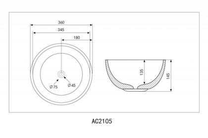 Раковина Abber Bequm 36х36 AC2105 Раковина Abber Bequm 36х36 AC2105