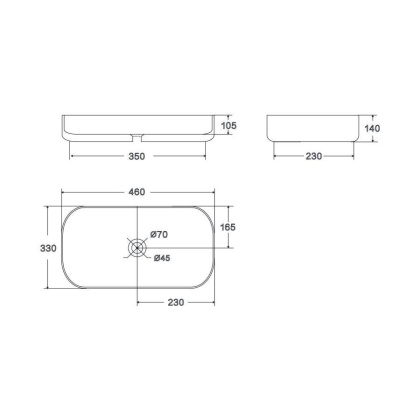 Умывальник Point Венера 46 PN43073WB прямоугольный, белый Умывальник Point Венера 46 PN43073WB прямоугольный, белый