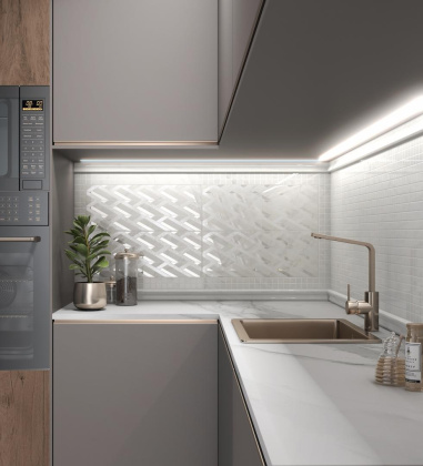 Бордюр BLB038 Багет Алькала белый 5*20*19 (уп\15шт), шт