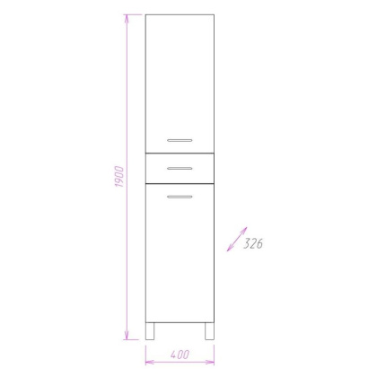 Пенал Onika Модерн 40 напольный, белый, универсальный Пенал Onika Модерн 40 напольный, белый, универсальный