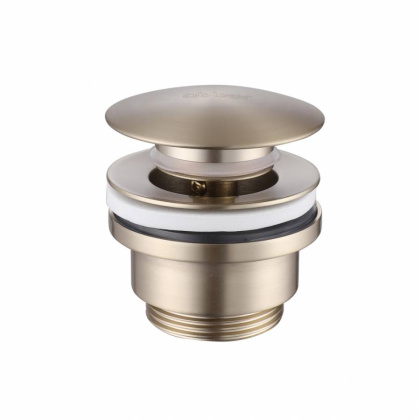 Донный клапан ABBER AF0011G без перелива, клик-клак, золото матовое Донный клапан ABBER AF0011G без перелива, клик-клак, золото матовое