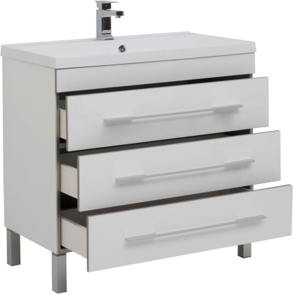 Тумба под раковину Aquanet Верона 90 белый (напольная 3 ящика)