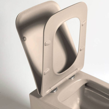 Унитаз подвесной Q-Line VT1-12MC безободковый, цвет капучино мат., ультратонкое soft close сиденье Унитаз подвесной Q-Line VT1-12MC безободковый, цвет капучино мат., ультратонкое soft close сиденье