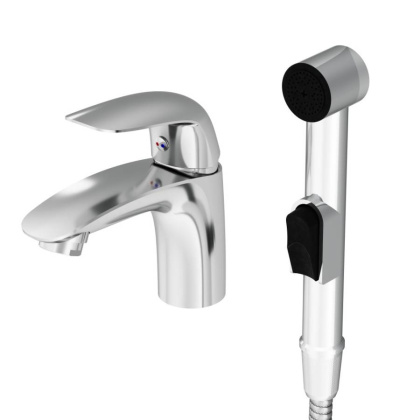 310300001 Eclipse, Смеситель для умывальника с гиг. душем, Хром