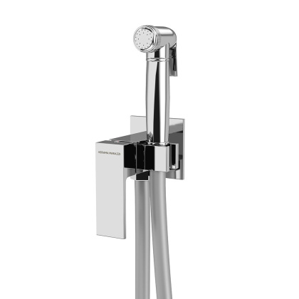 Смеситель FIORETTO с гигиеническим душем и держателем для лейки, хром