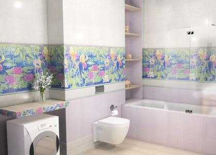 Бордюр HGD\A96\11000RL Сад Моне лаппатированный 7,2*60*9(1уп/10шт), шт