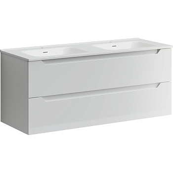 Тумба подвесная SANCOS Norma 2.0 1190х450х500, c двумя ящиками оснащенными доводчиками, белый глянец , арт. NR2.120-2W Тумба подвесная SANCOS Norma 2.0 1190х450х500, c двумя ящиками оснащенными доводчиками, белый глянец , арт. NR2.120-2W