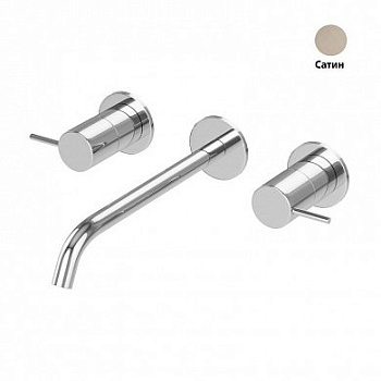 LEAF-BLI3L-L-ST Смеситель для раковины встраиваемый на три отверстия, исполнение Satinox