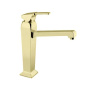 LEGEND-LSM2-A-03/24 Смеситель на раковину однорычажный, высокий, с донным клапаном, золото, ручка золото