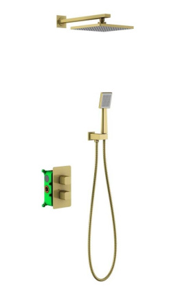 Душевая система Timo Petruma SX-5059/17SM скрытого монтажа с термостатом, золото матовое Душевая система Timo Petruma SX-5059/17SM скрытого монтажа с термостатом, золото матовое
