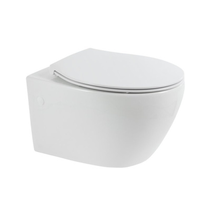 BB507B/BB1055SC/BB002-80/BB005-PR-CHROME Унитаз подвесной с сиденьем BelBagno PROSPERO + Система инсталляции для унитазов с кнопкой смыва BB005-PR-CH Исполнение: Хром 